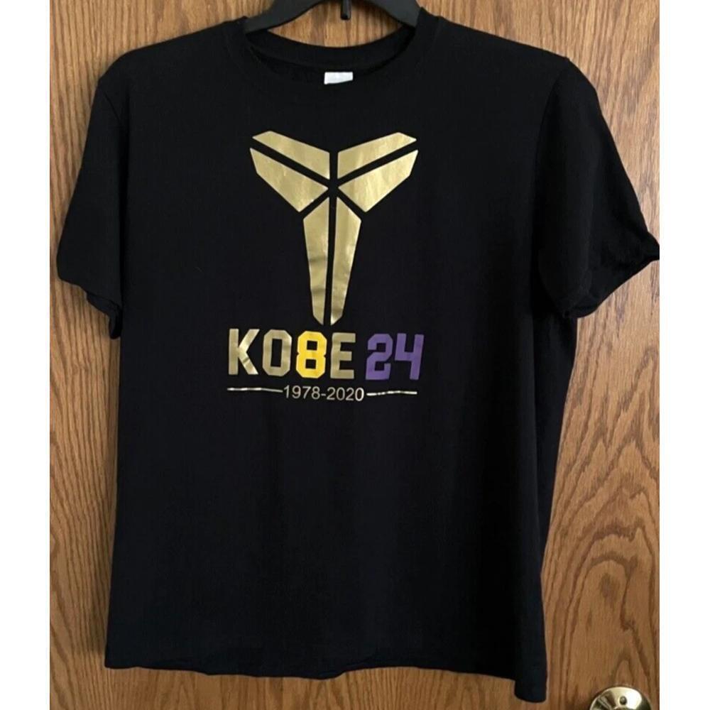 Kobe 24 - 1978-2020 Black T-Shirt Cotton Kobe Bryant Lakers Mens